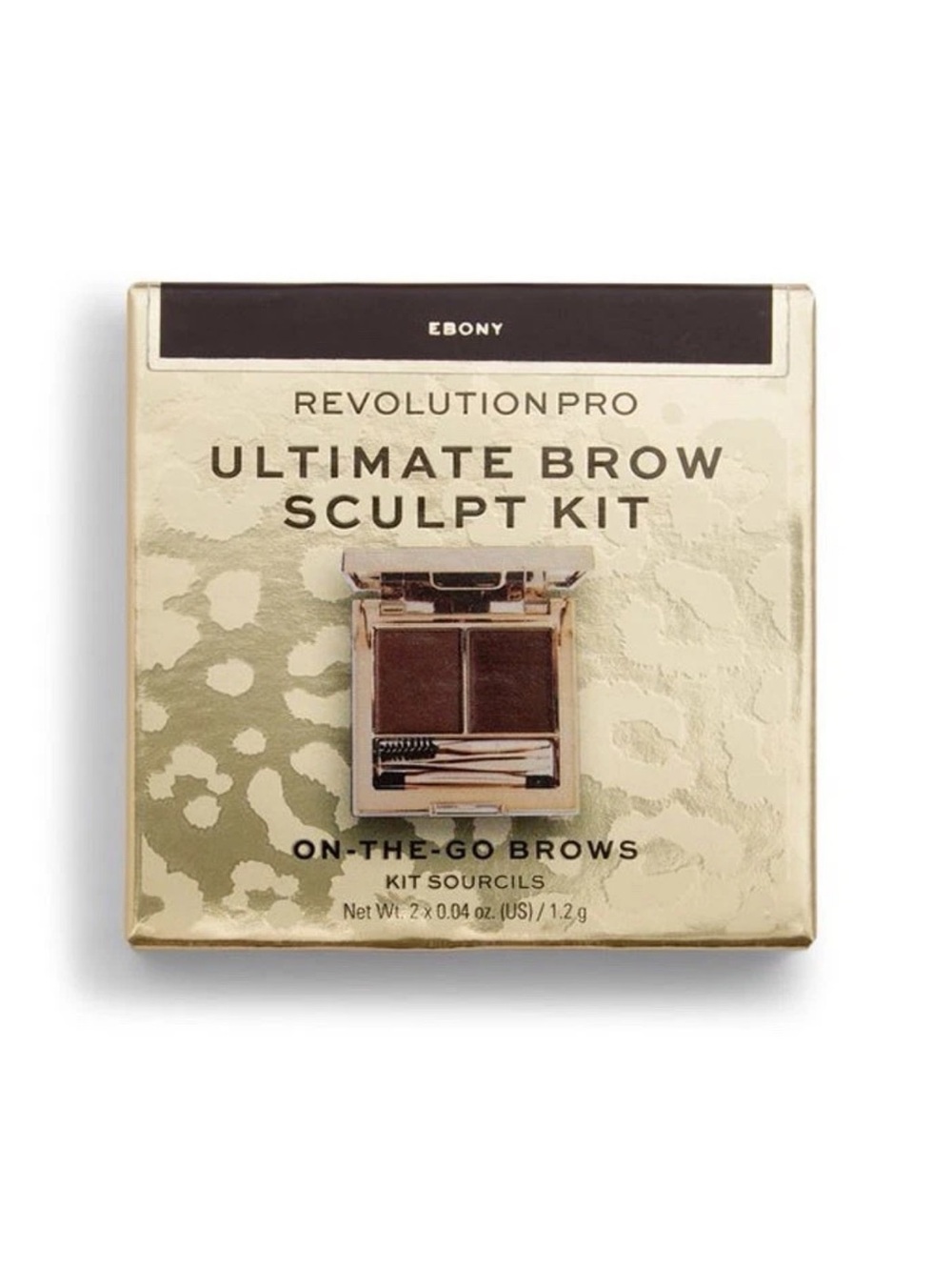 Revolution Pro Ultimate Brow Sculpt Kit 5 Piece On-The-Go Brow Kit, Ebony Brown